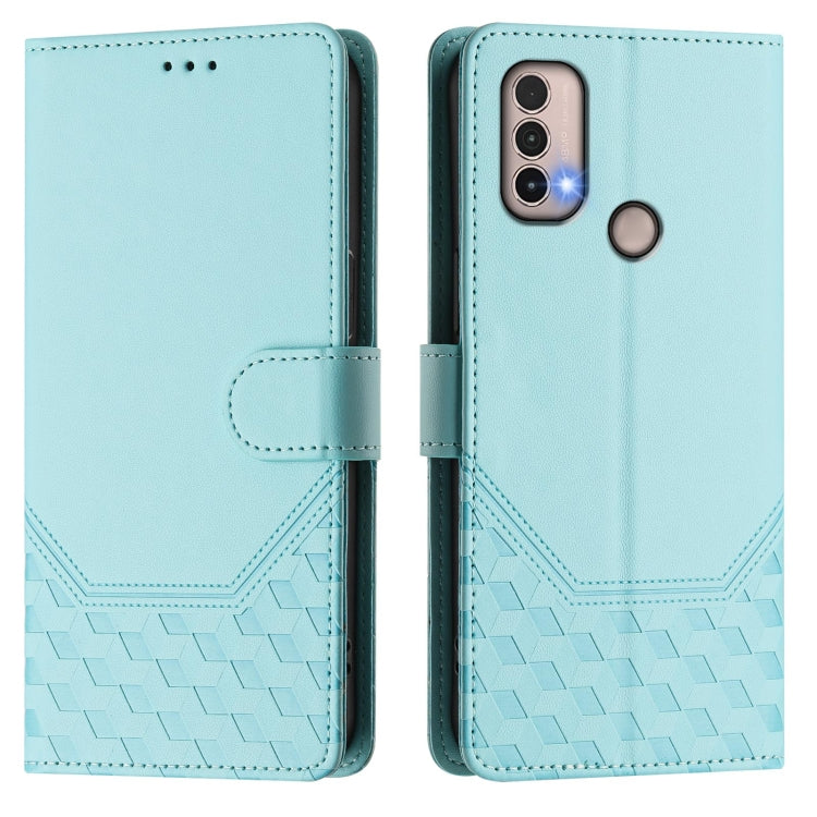 For Motorola Moto E40 / E30 / E20 Honeycomb Embossing RFID Leather Phone Case