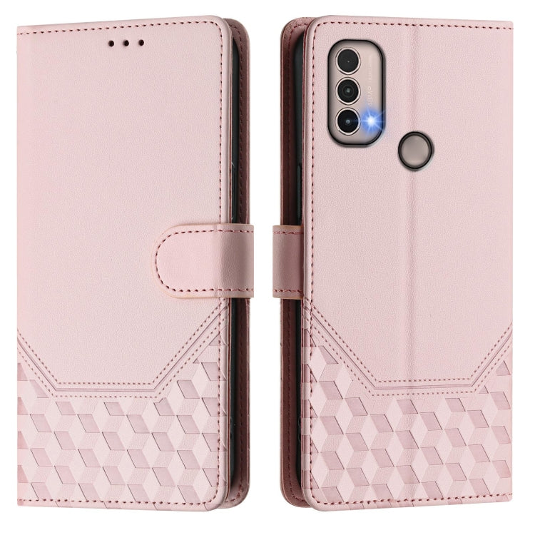 For Motorola Moto E40 / E30 / E20 Honeycomb Embossing RFID Leather Phone Case