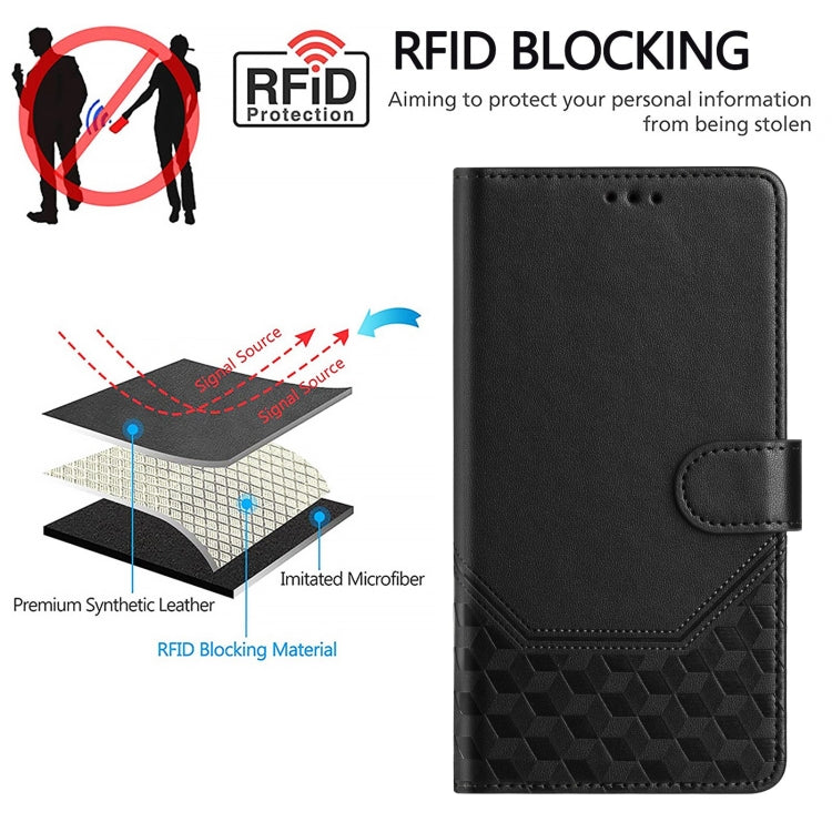 For Motorola Moto E40 / E30 / E20 Honeycomb Embossing RFID Leather Phone Case