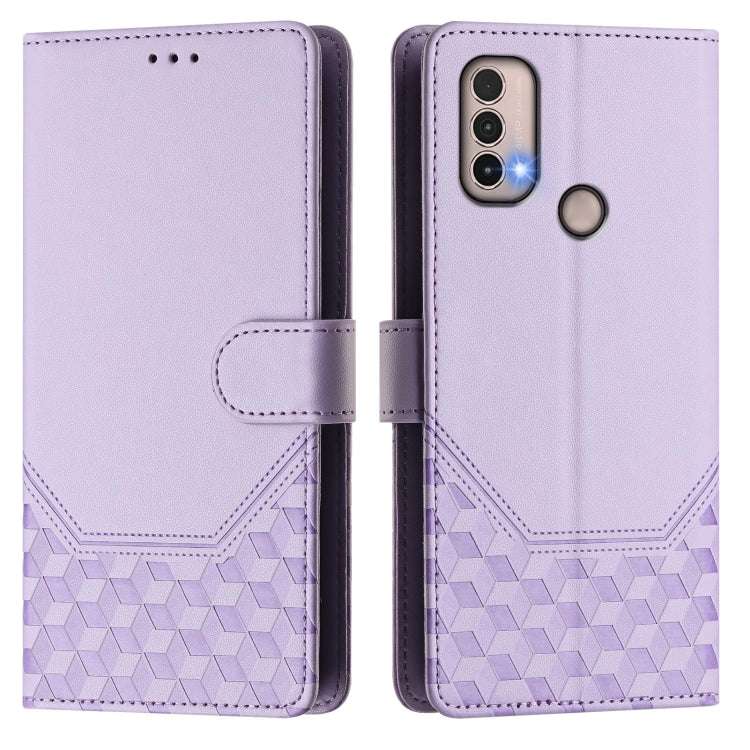For Motorola Moto E40 / E30 / E20 Honeycomb Embossing RFID Leather Phone Case