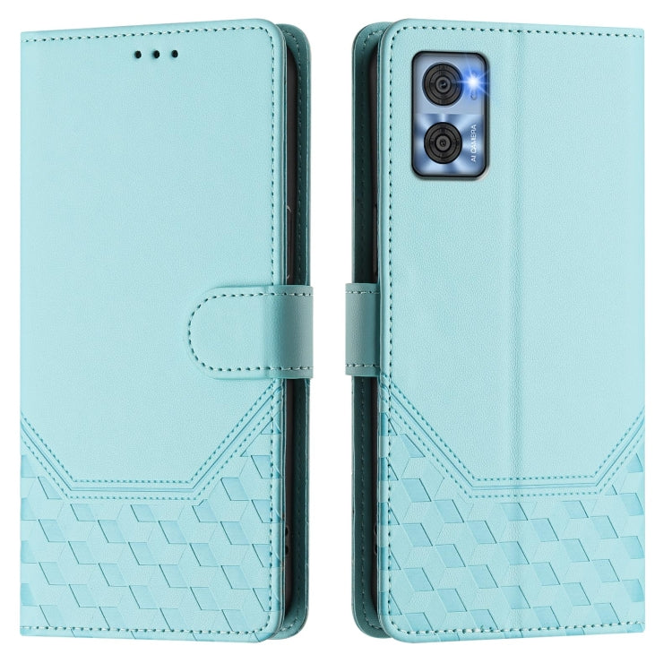 For Motorola Moto E22 4G / E22i 4G Honeycomb Embossing RFID Leather Phone Case