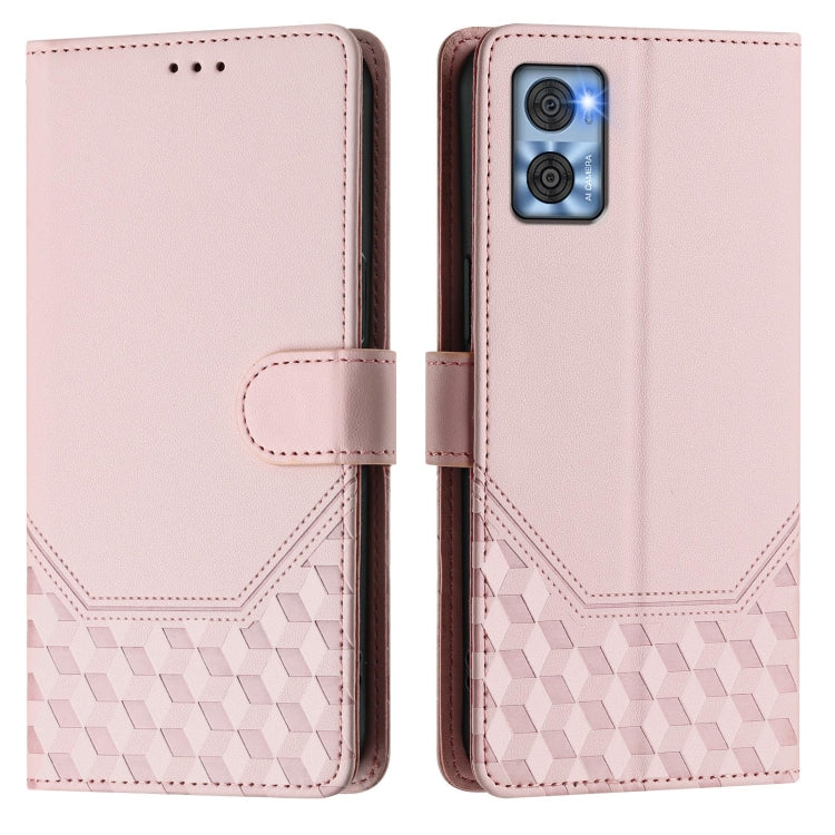 For Motorola Moto E22 4G / E22i 4G Honeycomb Embossing RFID Leather Phone Case