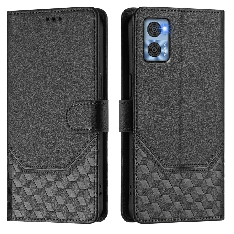 For Motorola Moto E22 4G / E22i 4G Honeycomb Embossing RFID Leather Phone Case