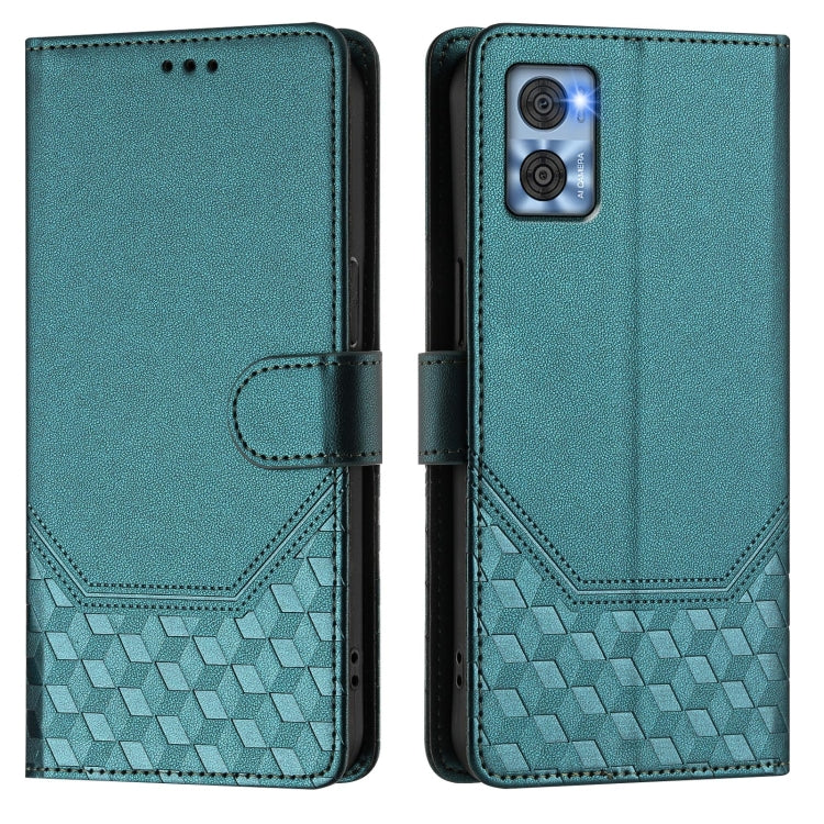 For Motorola Moto E22 4G / E22i 4G Honeycomb Embossing RFID Leather Phone Case