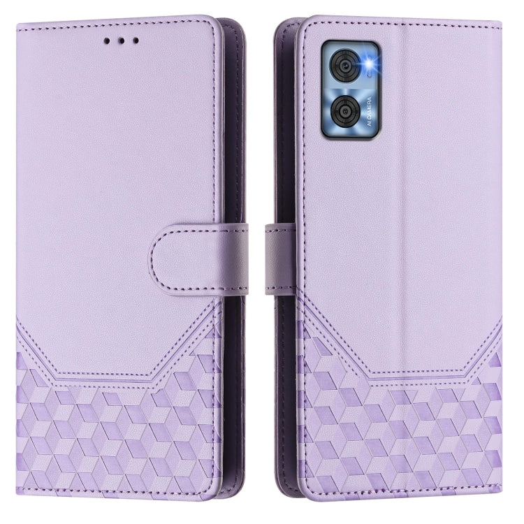 For Motorola Moto E22 4G / E22i 4G Honeycomb Embossing RFID Leather Phone Case