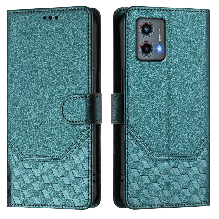 For Motorola Moto G 5G 2023 Honeycomb Embossing RFID Leather Phone Case
