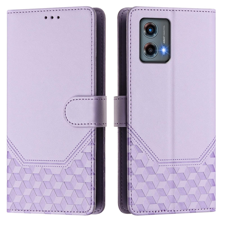 For Motorola Moto G 5G 2023 Honeycomb Embossing RFID Leather Phone Case
