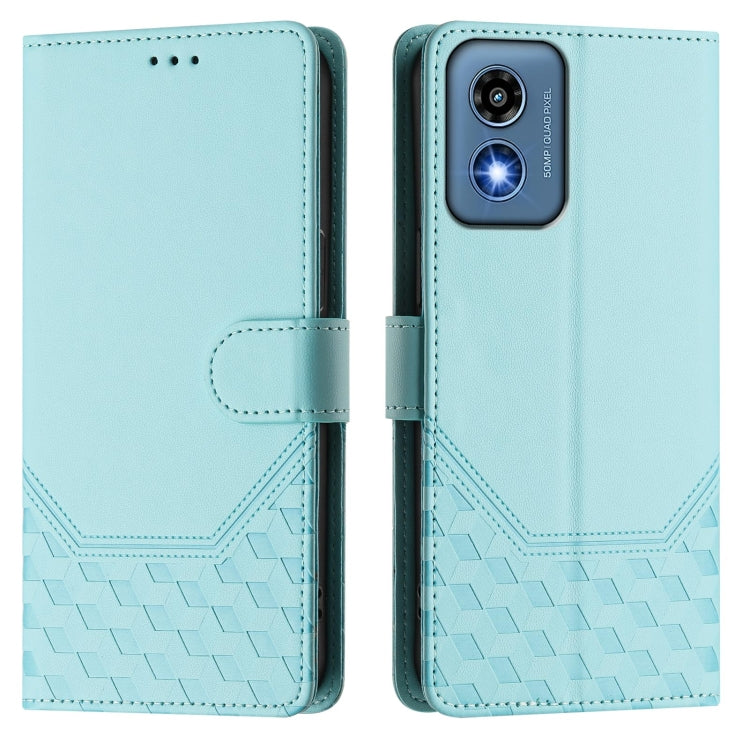 For Motorola Moto G 5G 2024 Oversea Honeycomb Embossing RFID Leather Phone Case