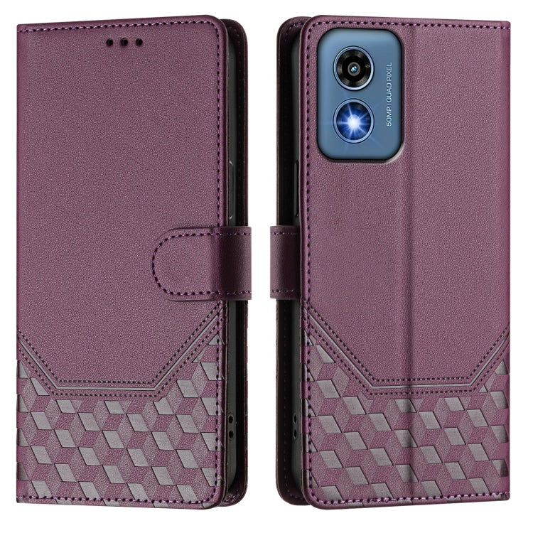 For Motorola Moto G 5G 2024 Oversea Honeycomb Embossing RFID Leather Phone Case