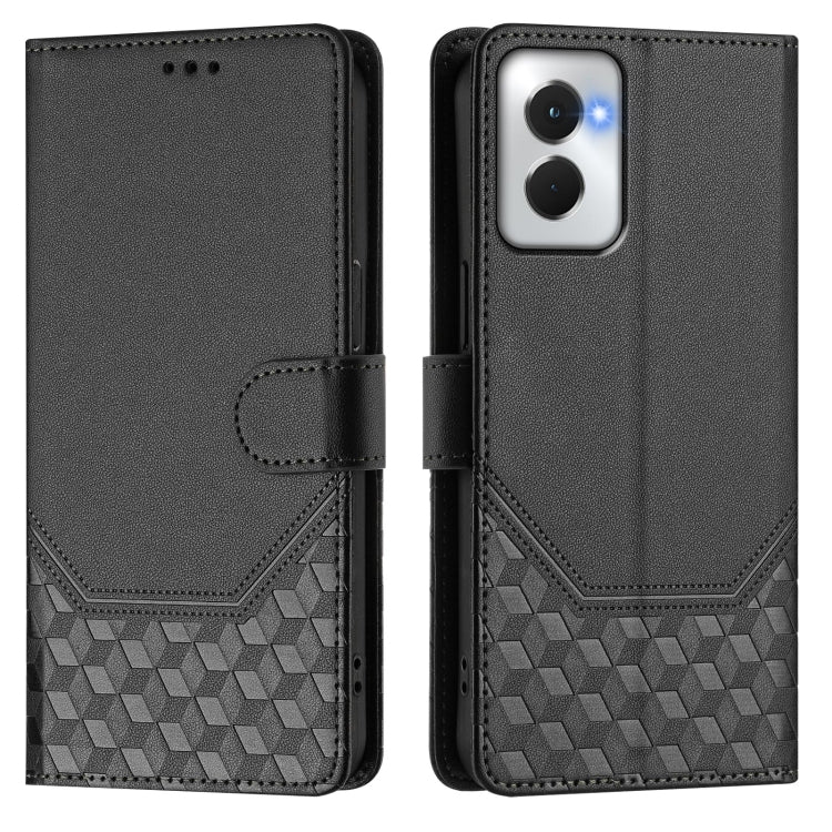 For Motorola Moto G Power 5G 2024 Honeycomb Embossing RFID Leather Phone Case