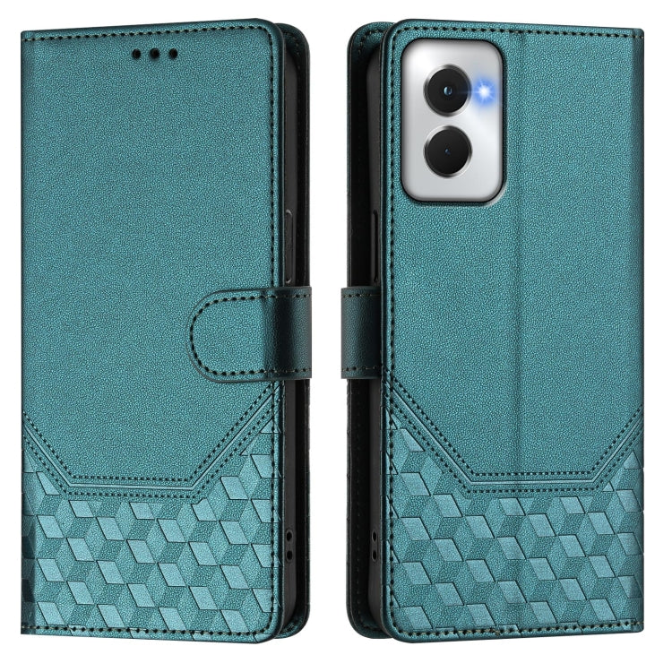 For Motorola Moto G Power 5G 2024 Honeycomb Embossing RFID Leather Phone Case