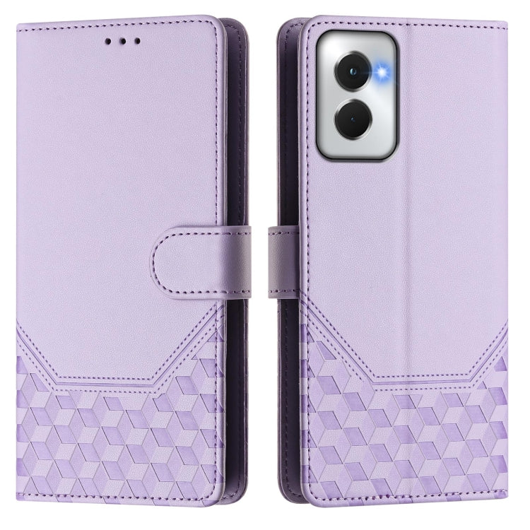 For Motorola Moto G Power 5G 2024 Honeycomb Embossing RFID Leather Phone Case