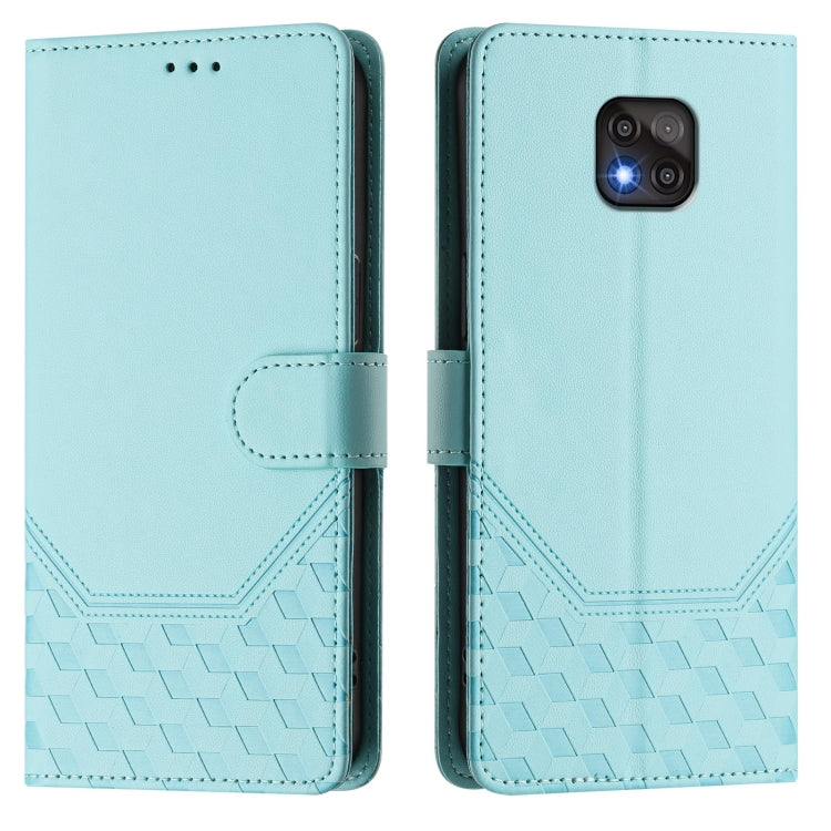 For Motorola Moto G Power 2021 Honeycomb Embossing RFID Leather Phone Case