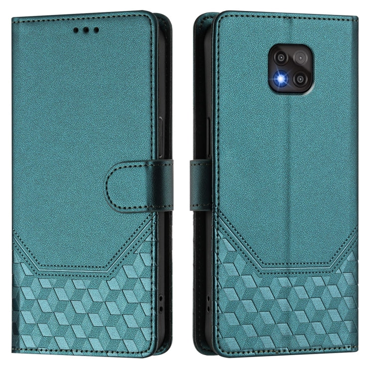 For Motorola Moto G Power 2021 Honeycomb Embossing RFID Leather Phone Case