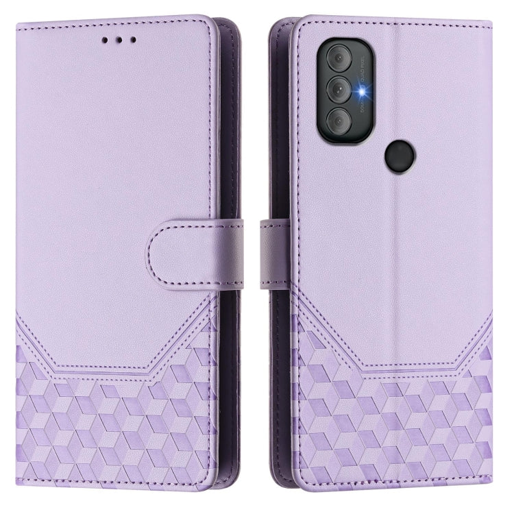 For Motorola Moto G Power 2022 Honeycomb Embossing RFID Leather Phone Case