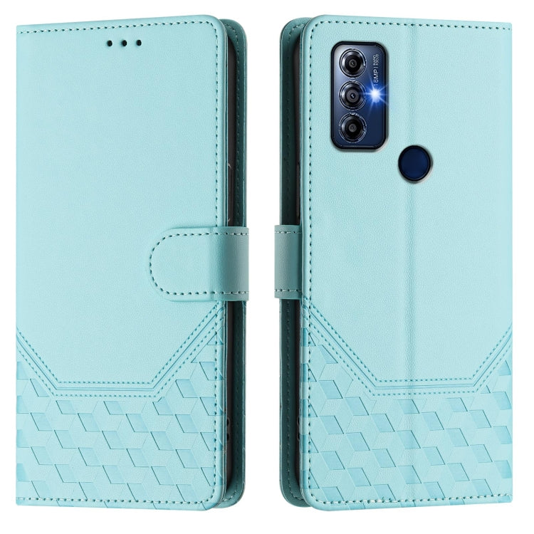 For Motorola Moto G Pure 2021/ G Play 2023 Honeycomb Embossing RFID Leather Phone Case