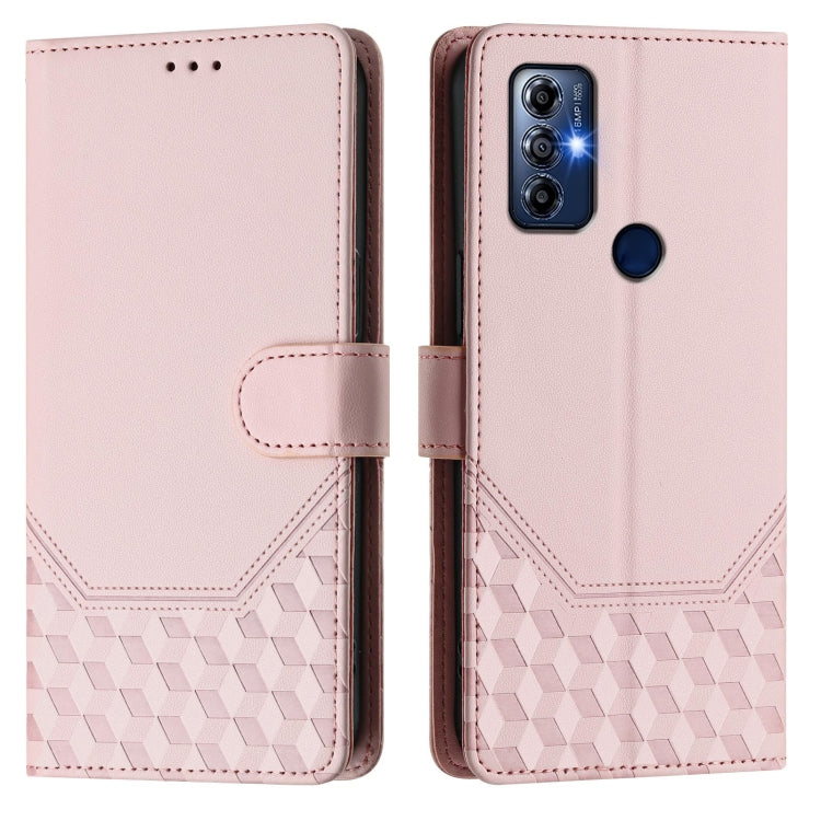 For Motorola Moto G Pure 2021/ G Play 2023 Honeycomb Embossing RFID Leather Phone Case