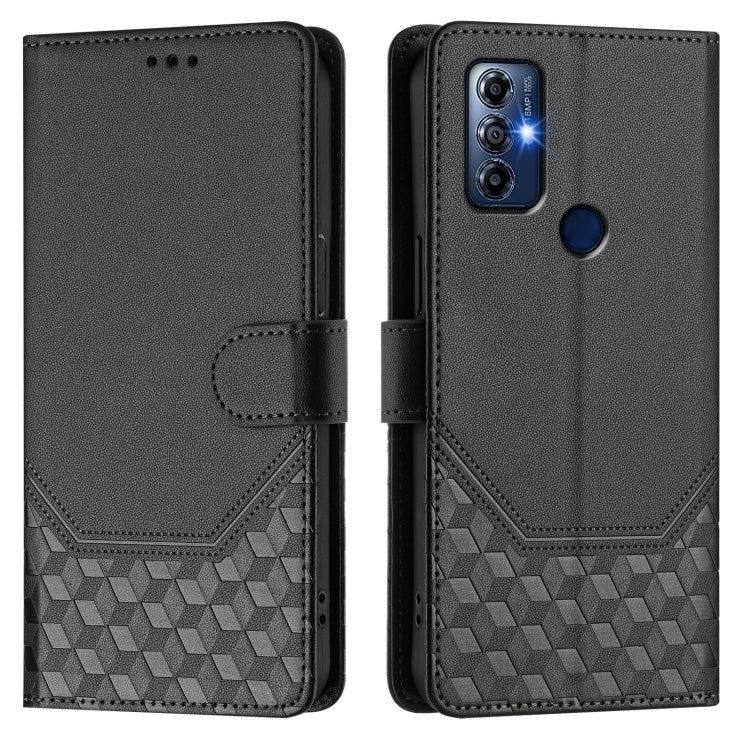 For Motorola Moto G Pure 2021/ G Play 2023 Honeycomb Embossing RFID Leather Phone Case