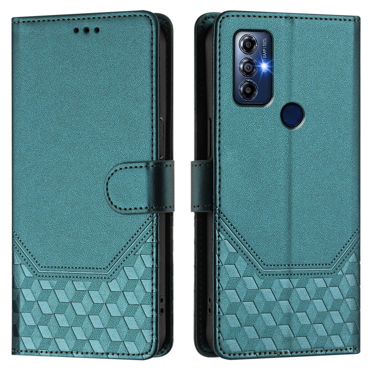 For Motorola Moto G Pure 2021/ G Play 2023 Honeycomb Embossing RFID Leather Phone Case