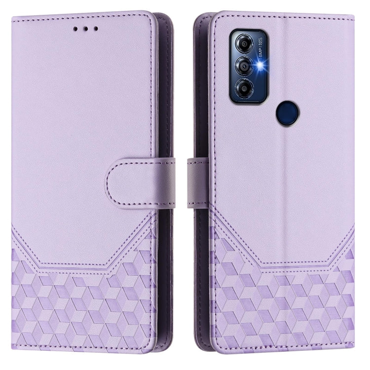 For Motorola Moto G Pure 2021/ G Play 2023 Honeycomb Embossing RFID Leather Phone Case