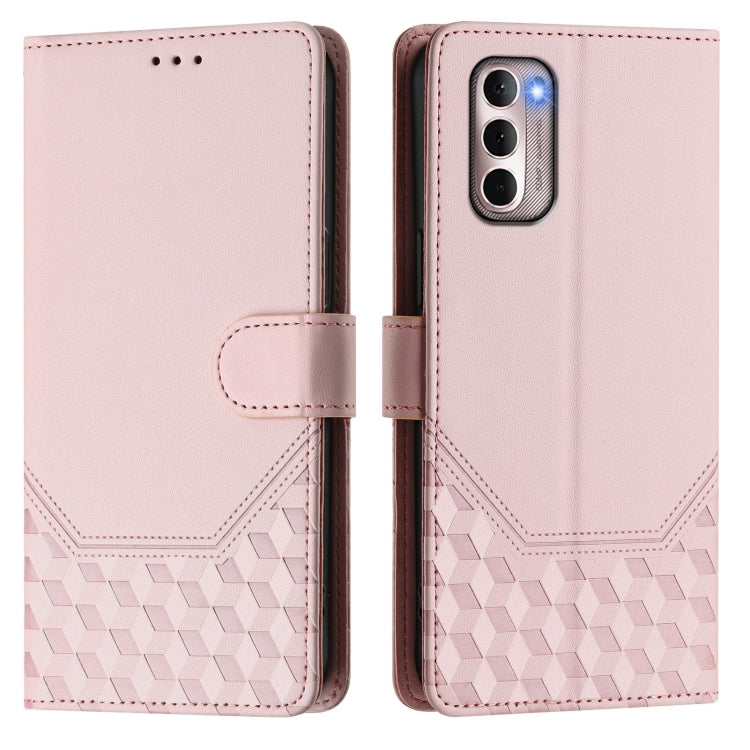 For Motorola Moto G Stylus 4G 2022 Honeycomb Embossing RFID Leather Phone Case