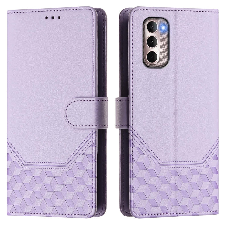 For Motorola Moto G Stylus 4G 2022 Honeycomb Embossing RFID Leather Phone Case