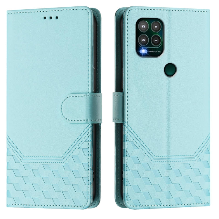 For Motorola Moto G Stylus 5G 2021 Honeycomb Embossing RFID Leather Phone Case