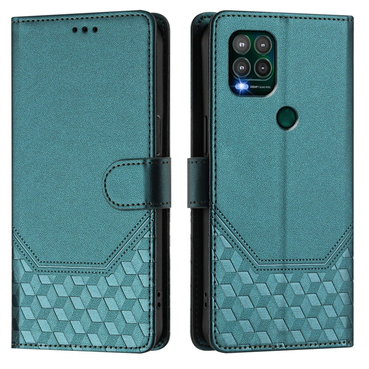 For Motorola Moto G Stylus 5G 2021 Honeycomb Embossing RFID Leather Phone Case