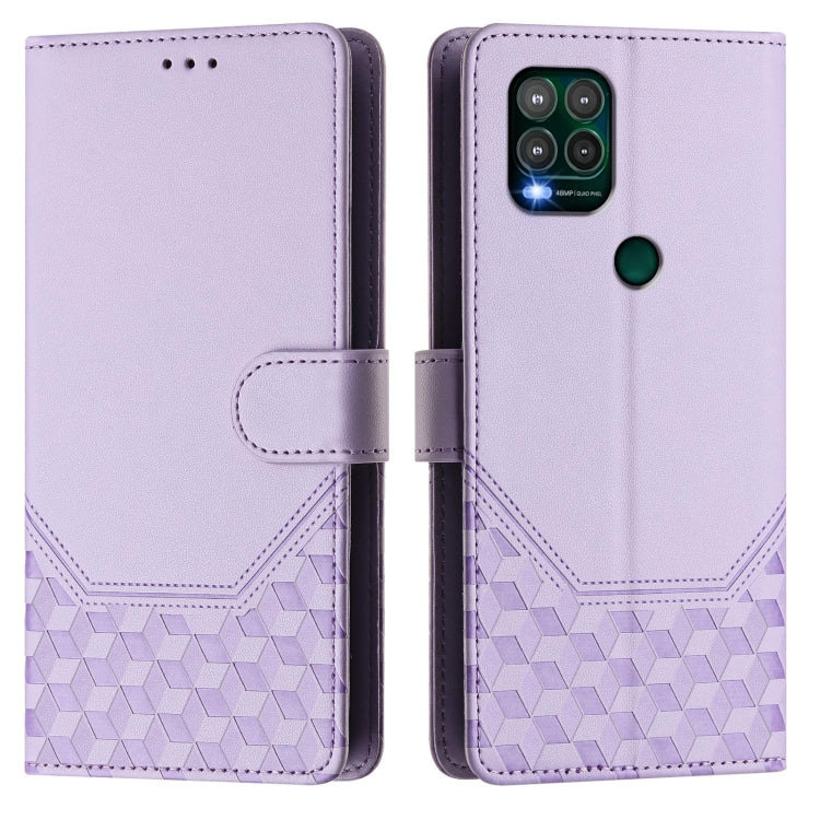 For Motorola Moto G Stylus 5G 2021 Honeycomb Embossing RFID Leather Phone Case