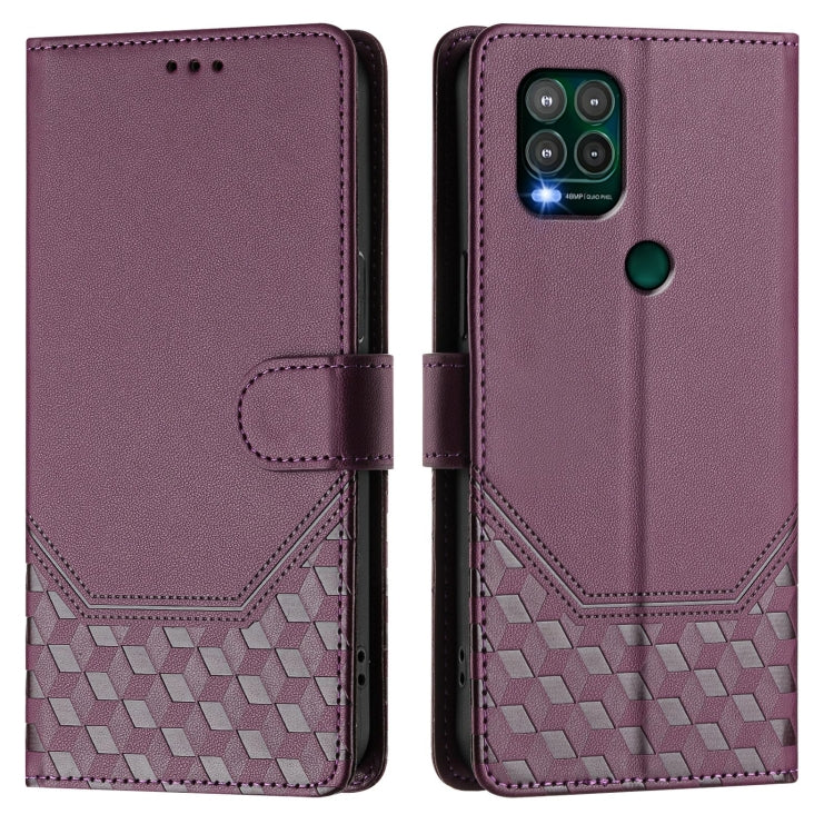For Motorola Moto G Stylus 5G 2021 Honeycomb Embossing RFID Leather Phone Case