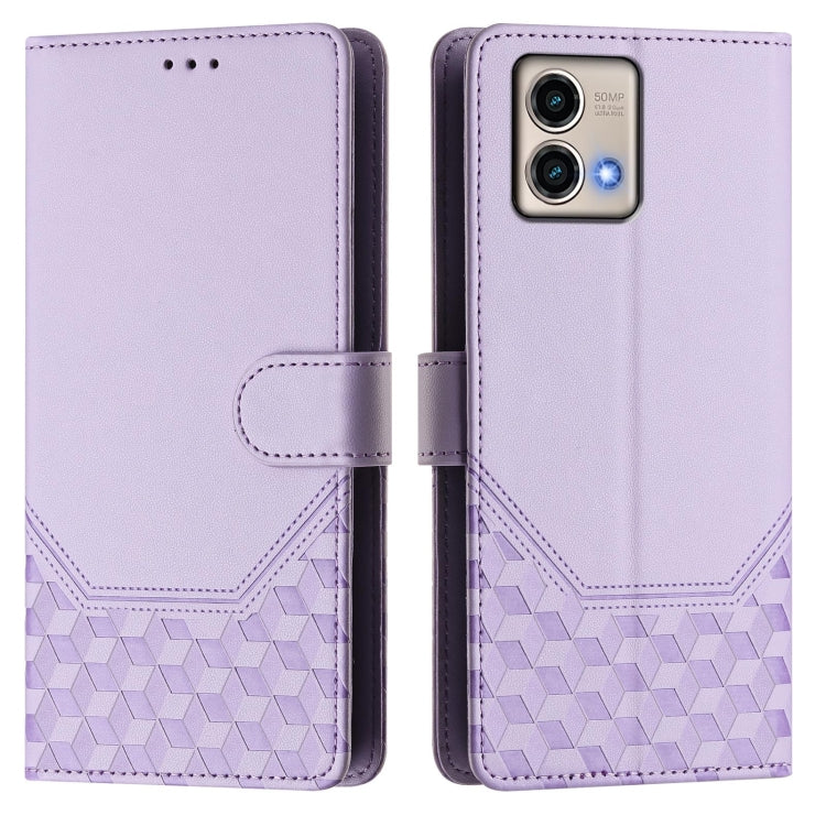 For Motorola Moto G Stylus 5G 2023 Honeycomb Embossing RFID Leather Phone Case