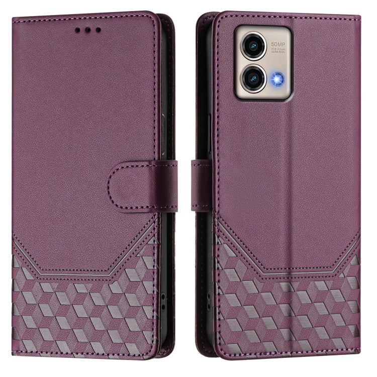 For Motorola Moto G Stylus 5G 2023 Honeycomb Embossing RFID Leather Phone Case
