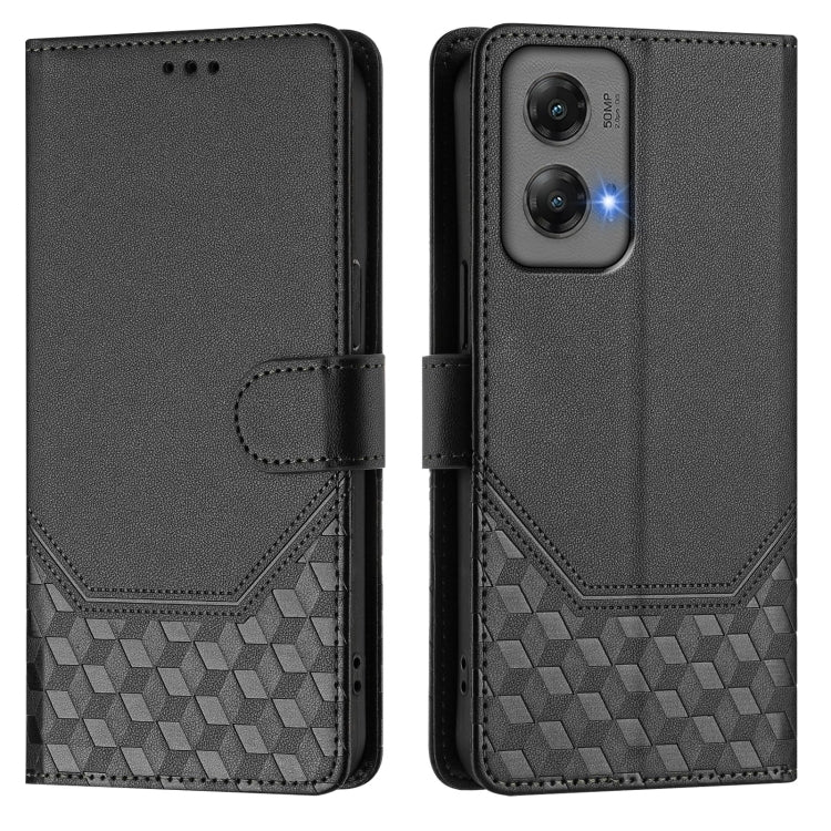 For Motorola Moto G Stylus 5G 2024 Honeycomb Embossing RFID Leather Phone Case