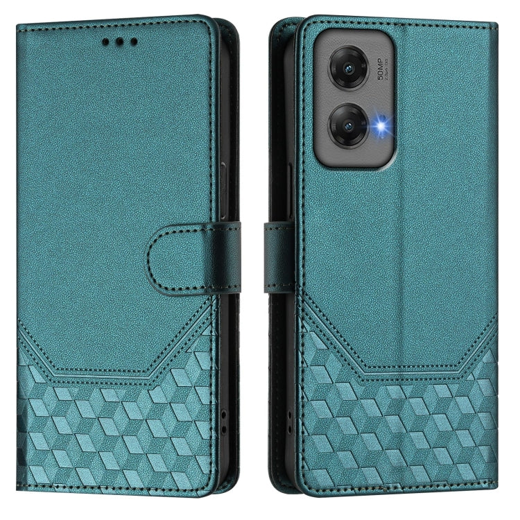 For Motorola Moto G Stylus 5G 2024 Honeycomb Embossing RFID Leather Phone Case