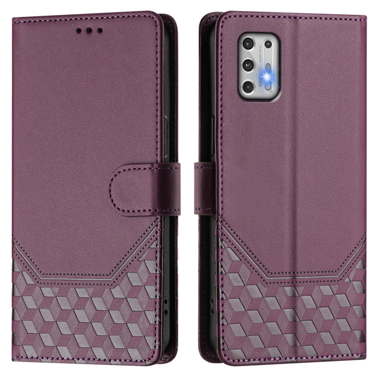 For Motorola Moto G Stylus 2021 4G Honeycomb Embossing RFID Leather Phone Case