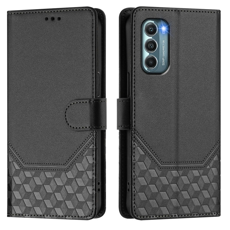 For Motorola Moto G Stylus 2022 5G Honeycomb Embossing RFID Leather Phone Case