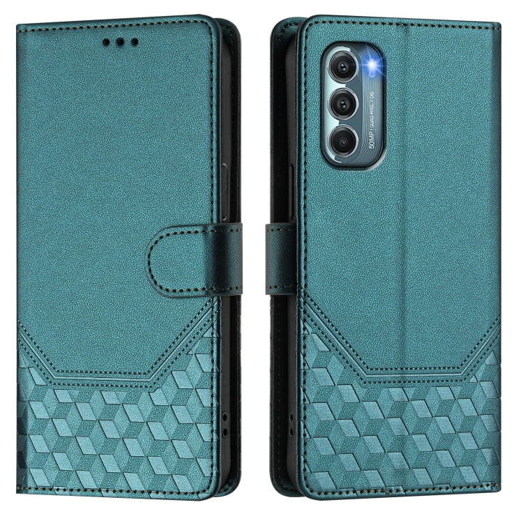 For Motorola Moto G Stylus 2022 5G Honeycomb Embossing RFID Leather Phone Case