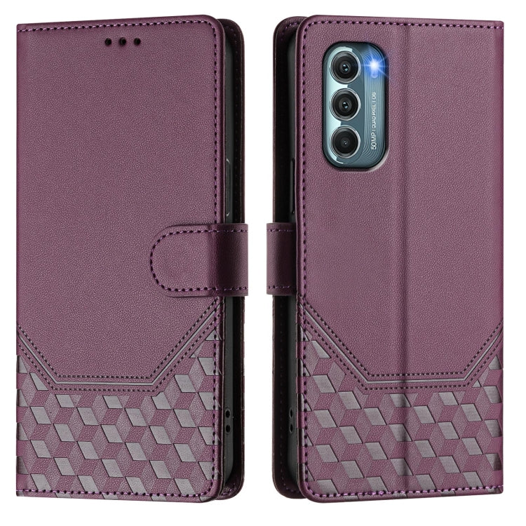 For Motorola Moto G Stylus 2022 5G Honeycomb Embossing RFID Leather Phone Case