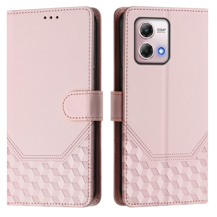 For Motorola Moto G Stylus 2023 4G Honeycomb Embossing RFID Leather Phone Case