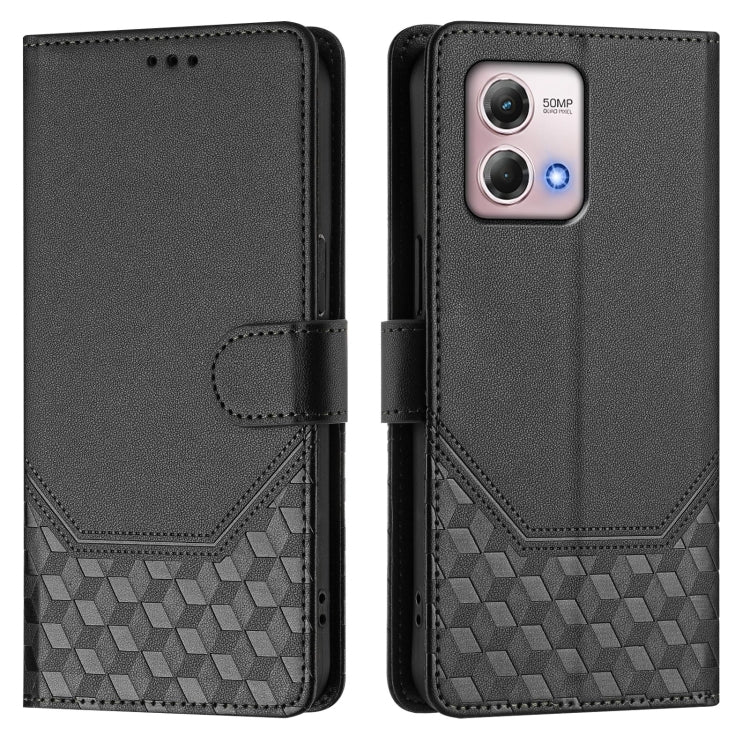 For Motorola Moto G Stylus 2023 4G Honeycomb Embossing RFID Leather Phone Case