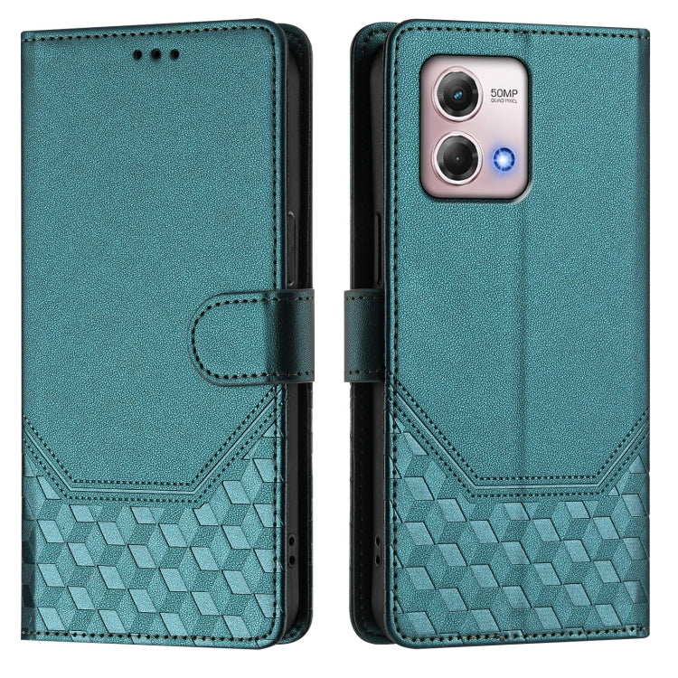 For Motorola Moto G Stylus 2023 4G Honeycomb Embossing RFID Leather Phone Case