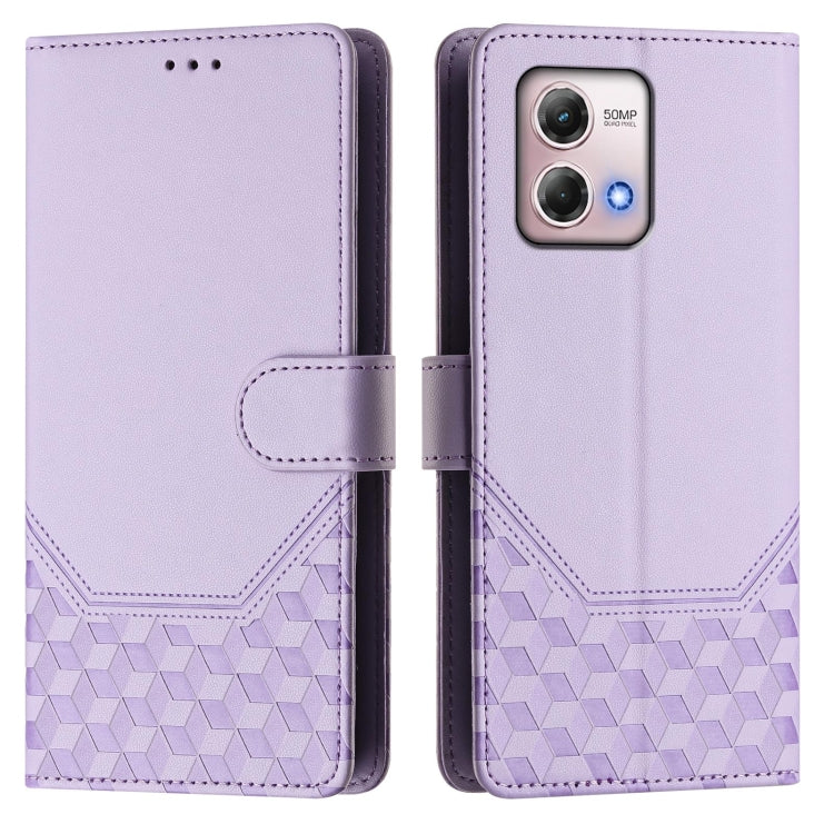 For Motorola Moto G Stylus 2023 4G Honeycomb Embossing RFID Leather Phone Case
