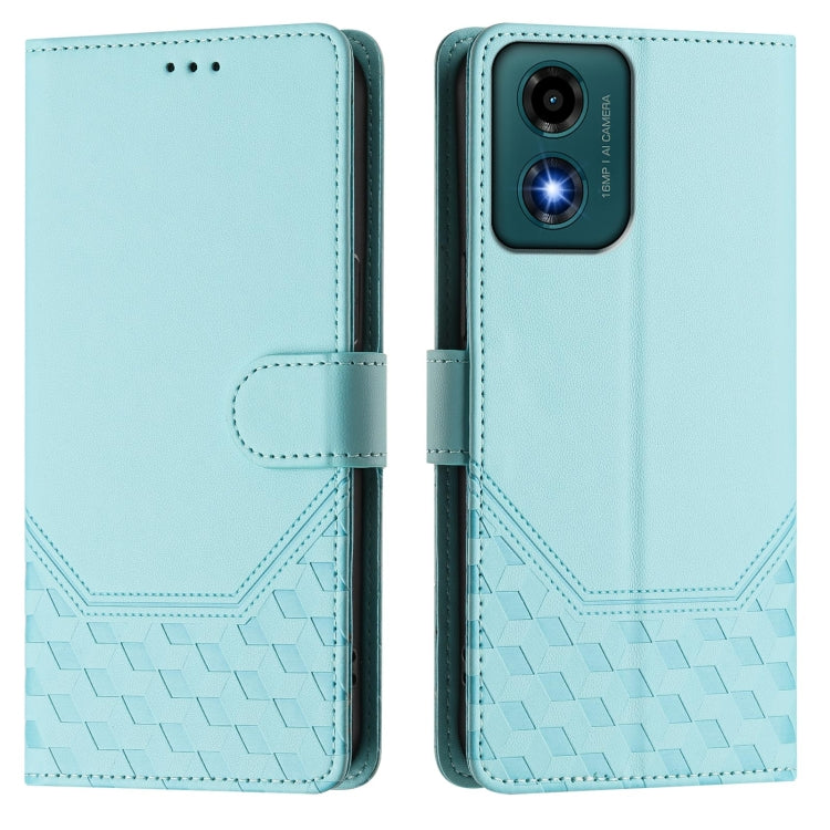 For Motorola Moto G24 4G / G04 4G Oversea Honeycomb Embossing RFID Leather Phone Case
