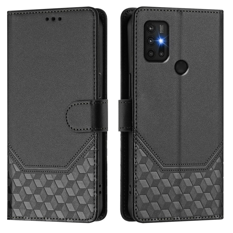 For Motorola Moto G30 / G20 / G10 Honeycomb Embossing RFID Leather Phone Case
