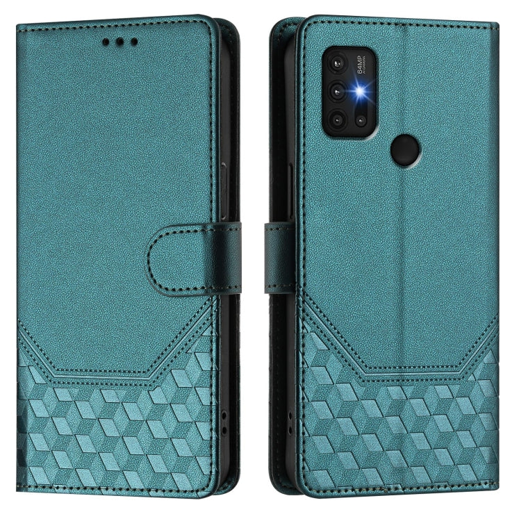 For Motorola Moto G30 / G20 / G10 Honeycomb Embossing RFID Leather Phone Case