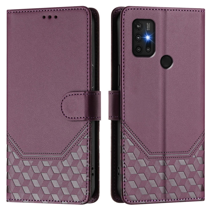 For Motorola Moto G30 / G20 / G10 Honeycomb Embossing RFID Leather Phone Case