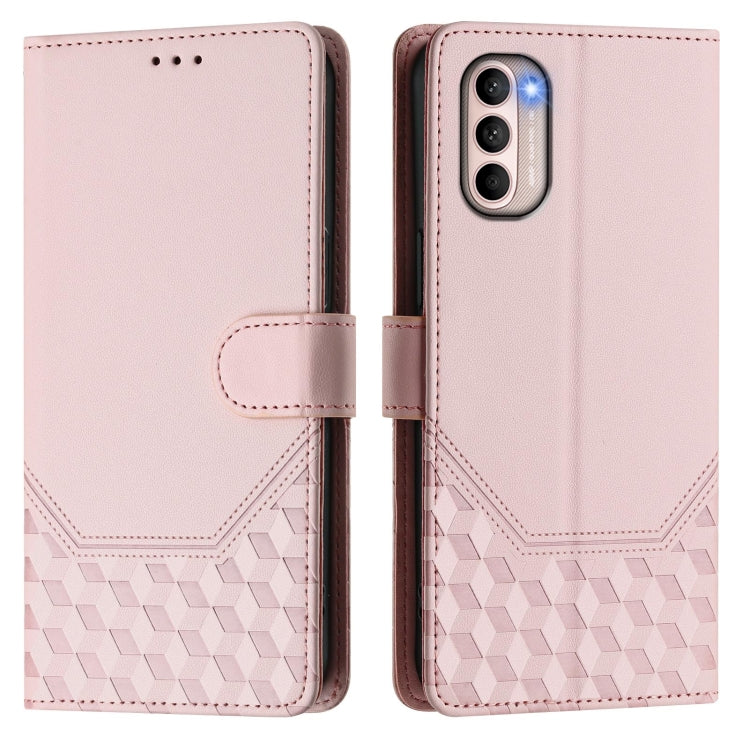 For Motorola Moto G31 4G Global / G41 4G Honeycomb Embossing RFID Leather Phone Case