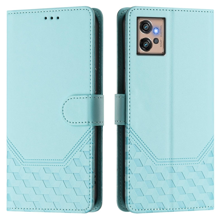 For Motorola Moto G32 Honeycomb Embossing RFID Leather Phone Case