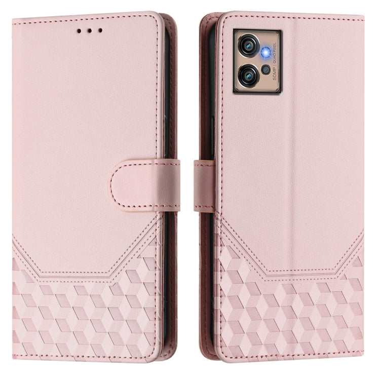 For Motorola Moto G32 Honeycomb Embossing RFID Leather Phone Case
