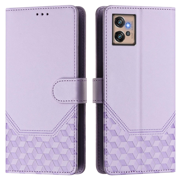 For Motorola Moto G32 Honeycomb Embossing RFID Leather Phone Case